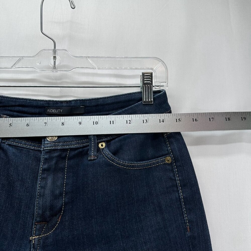 Fidelity Jeans Womens Sz 28 Skinny Ankle Cuffed Dark Washed Denim Blue - Picture 10 of 12